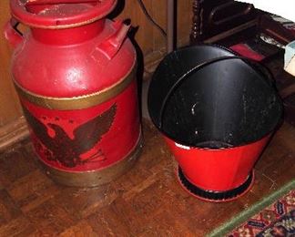 Vintage Coal Bucket and Milk Pail