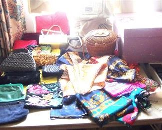 Vintage Scarves and purses