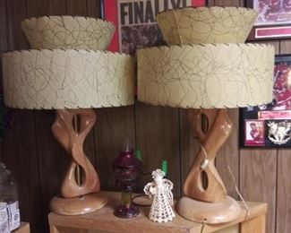 Mid-Century Modern Wooden Table Lamps