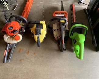 Gas Powered Chain Saws and Trimmers