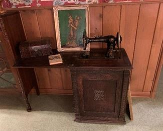 Minnesota Model K Sewing Machine with Cabinet