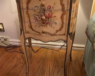French Provincial Style Hand Painted Night Stand