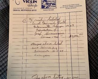 Violin by Ernst Heinrich Roth/Bubenreuth-Erlangen - Reproduction of Josef Guarnesisus circa 1734