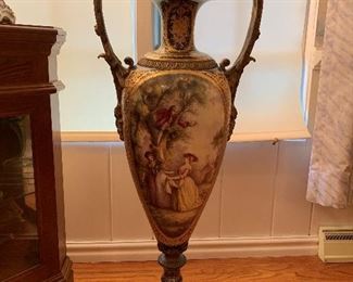 Antique Sevres, France Porcelain Lidded Vase Signed L. Bertren