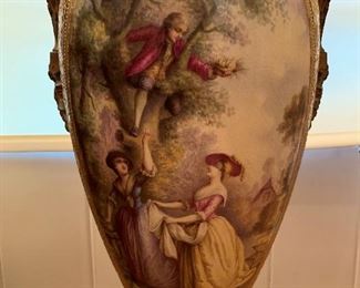 Antique Sevres, France Porcelain Lidded Vase Signed L. Bertren