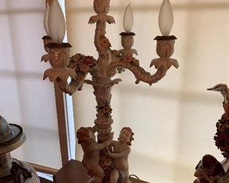Antique Schierholz Germany Porcelain Candelabras
