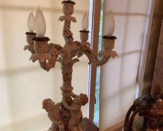 Antique Schierholz Germany Porcelain Candelabras