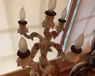 Antique Schierholz Germany Porcelain Candelabras