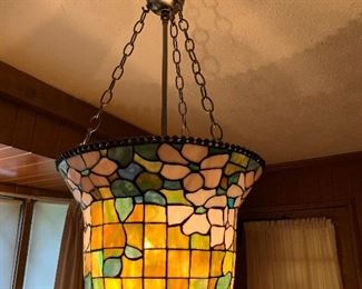 Tiffany Style Hanging Leaded Lamp
