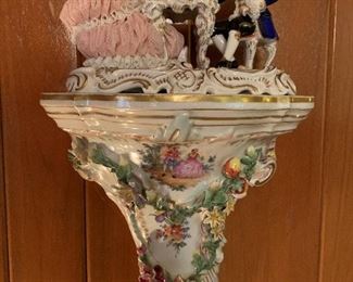 Dresden, Germany Porcelain Wall Sconce with Dresden Porcelain Figures