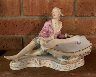 Antique Meissen Porcelain Germany Figure with Bowl