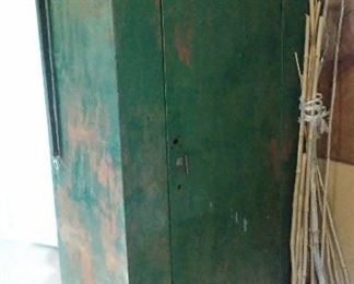 Vintage industrial painted metal locker.