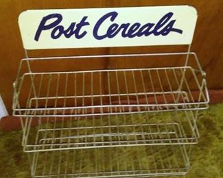 Vintage and scarce Post Cereals grocery store display rack.