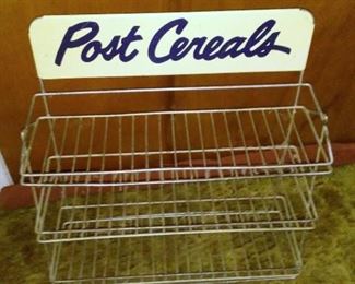 Vintage and scarce Post Cereals grocery store display rack. 