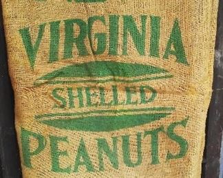 Antique Birdsong Peanuts burlap seed & feed bag.