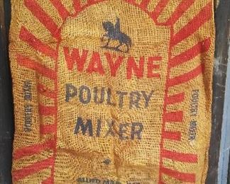 Antique Wayne burlap seed & feed bag.