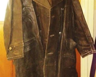 WW2 Russian-made leather trench-coat with boots.