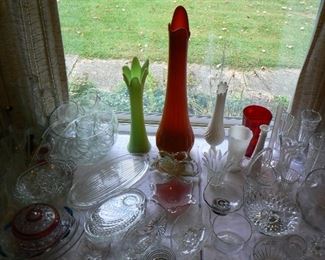 Fine glassware including Fenton, Maurano and Polish and Austrian crystalware.