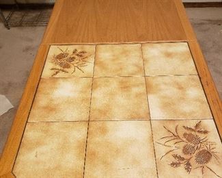 Oak/tile adjustable quilters table