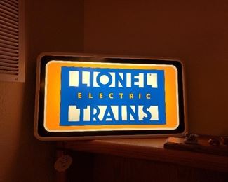 Lionel store backlit sign