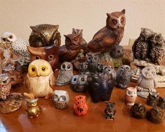 Collection of owl figurines