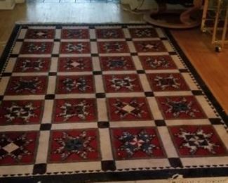 RWB Patterned Area Rug In Parlor