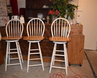 Wood Bar Stools & Bar, Coffee Pots, Bar Items, Movable Cart