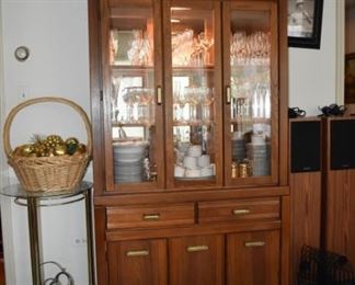 Broyhill China Cabinet, Gibson China, Stemware