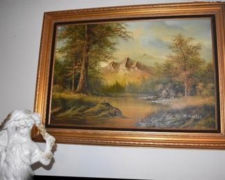 Original Landscape with Mountains, Oil Painting by Mitchells