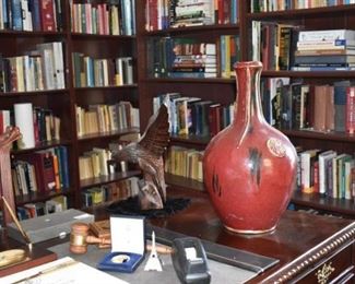 Books Bk Cases, Asian Style Vase, Carved Eagle, Desk Items, DNA Module