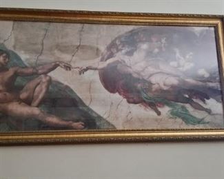 Michaelangelo Framed Art, God, Angel Scene with Children