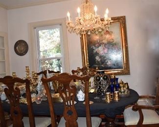 Dining Room Pedestal Table 6 Chairs Art
