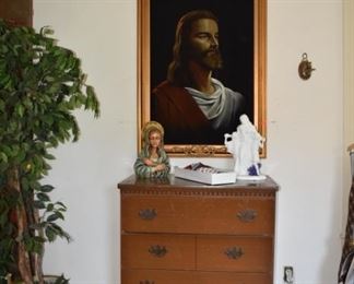 Dresser, Mary Jesus Statues Velvet Art