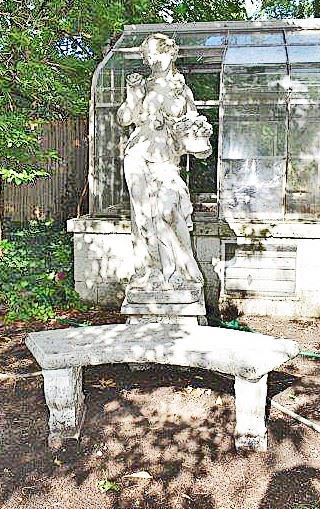 Demeter, Concrete Goddess of Agriculture with Wheat and Basket of Flowers