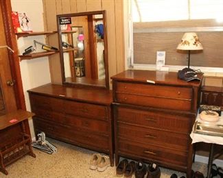 Dresser with Mirror, Matching Chest, End Table, Lamp