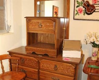 Dresser with Mirror and Matching Nightstand