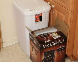 Trash Can and Coffee Pot