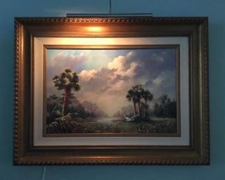 ORIGINAL OIL ON CANVAS BY ART FRONCKOWIAK "GOLDEN GLADES" 30"X41"  MATTED AND FRAMED GICLE'E