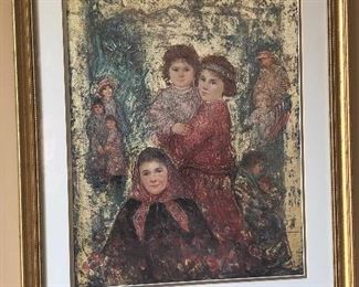 FRAMED BICENTENNIAL TRIBUTE POSTER BY EDNA HIBEL "OUR MOTHERS BEFORE US" FRAMED AND MATTED 29"X24"