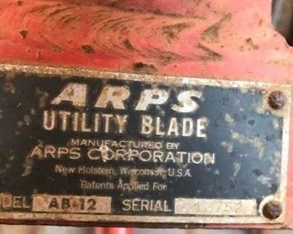 ID label on ARPS Utility Blade model AB-12