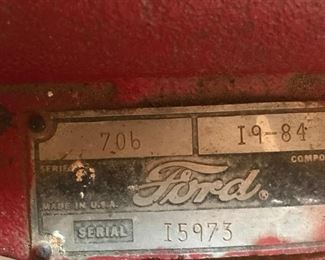 Vintage Ford Farm Implement Model 706 I9-84