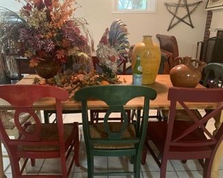 Country Table and Set of 6 Chairs