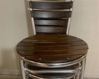 Stack Chrome and Wood Chairs