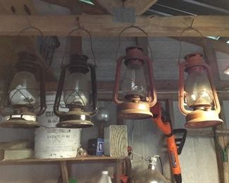 Collection of kerosene lanterns.