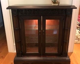 Petite Lighted Cabinet with Glass Shelves