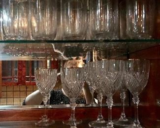 Imperial Candlewick tumblers on the top shelf