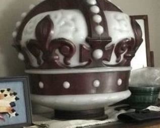 Original Red Crown Milk Glass Globe