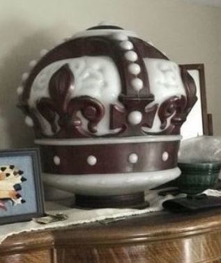 Original Red Crown Milk Glass Globe