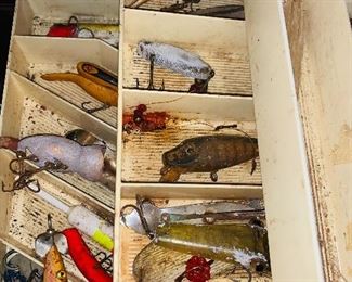 Vintage wooden fishing lures