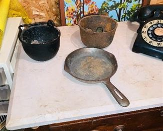 cast iron and walnut marble top wash stand 